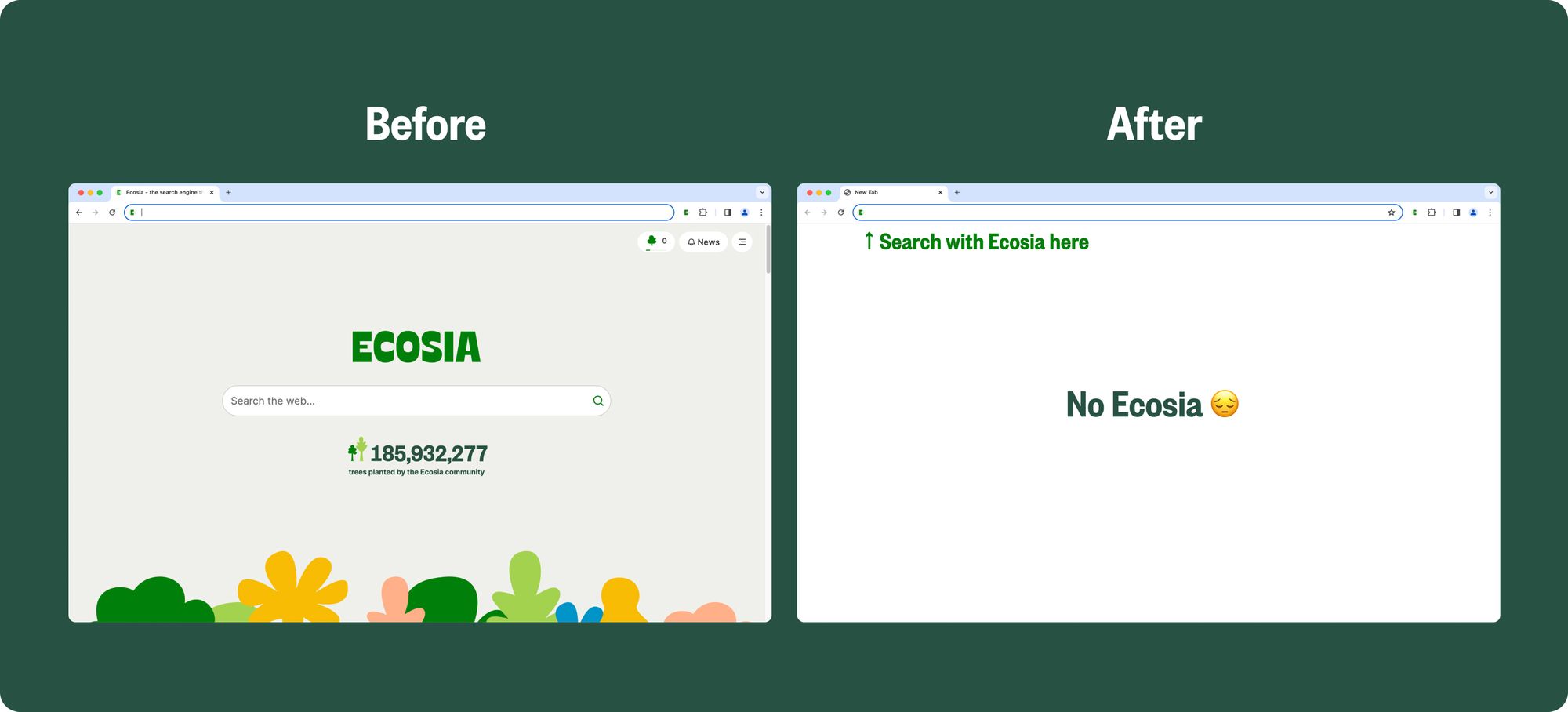 Why am I not seeing Ecosia on Chrome anymore?